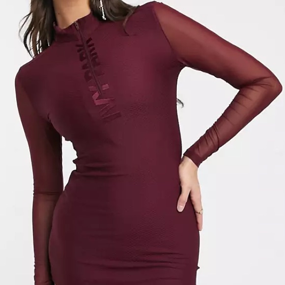 Adidas x Ivy Park Asym Maroon Dress -GK4904 - Picture 2 of 5